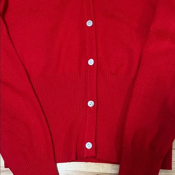 Women's Vibrant Red Cardigan - Picture 9 of 9
